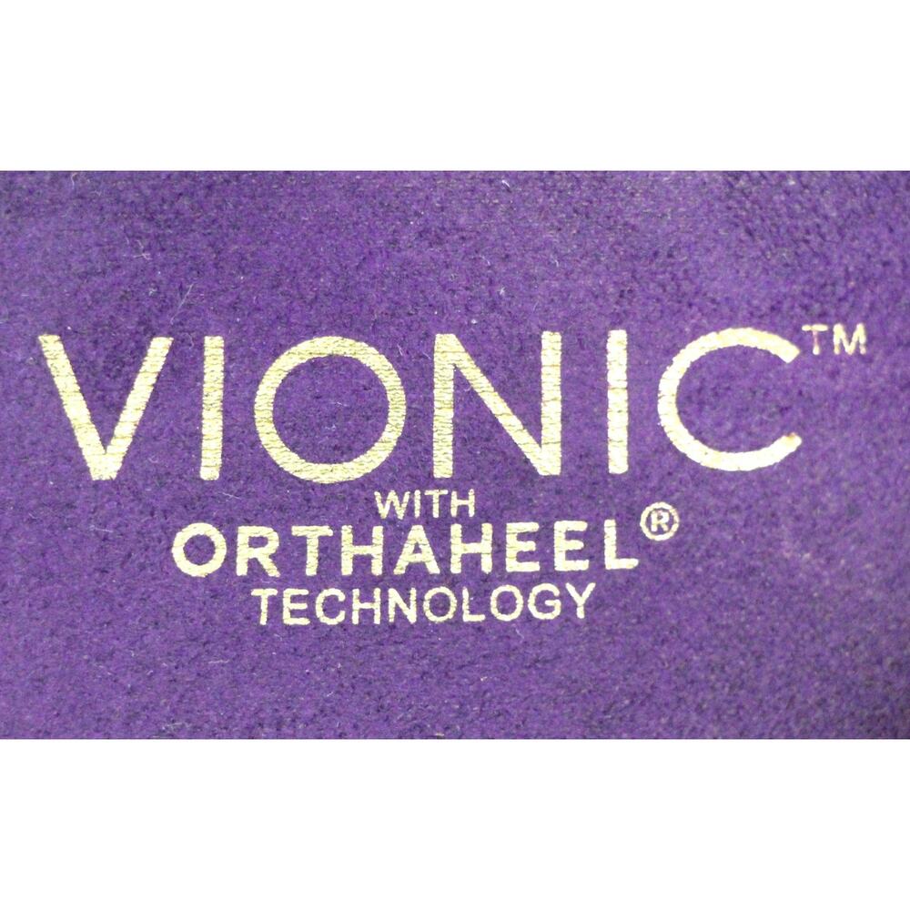 Vionic PURPLE FAUX LEATHER FLIP FLOP SANDALS MULES SHOES Size 9 US/40 EU - Picture 6 of 11